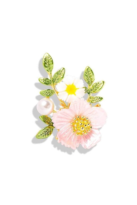 Daisy Flower Pin with Crystal Sparkling Jewelry For Dresses Coats Outfits Use