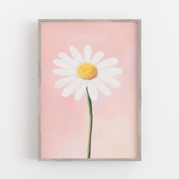 Daisy Flower Print Pastel Flower Aesthetic Wall Art Retro Floral Wall Art Nursery Room Wall Art Girl Room Print White Daisy