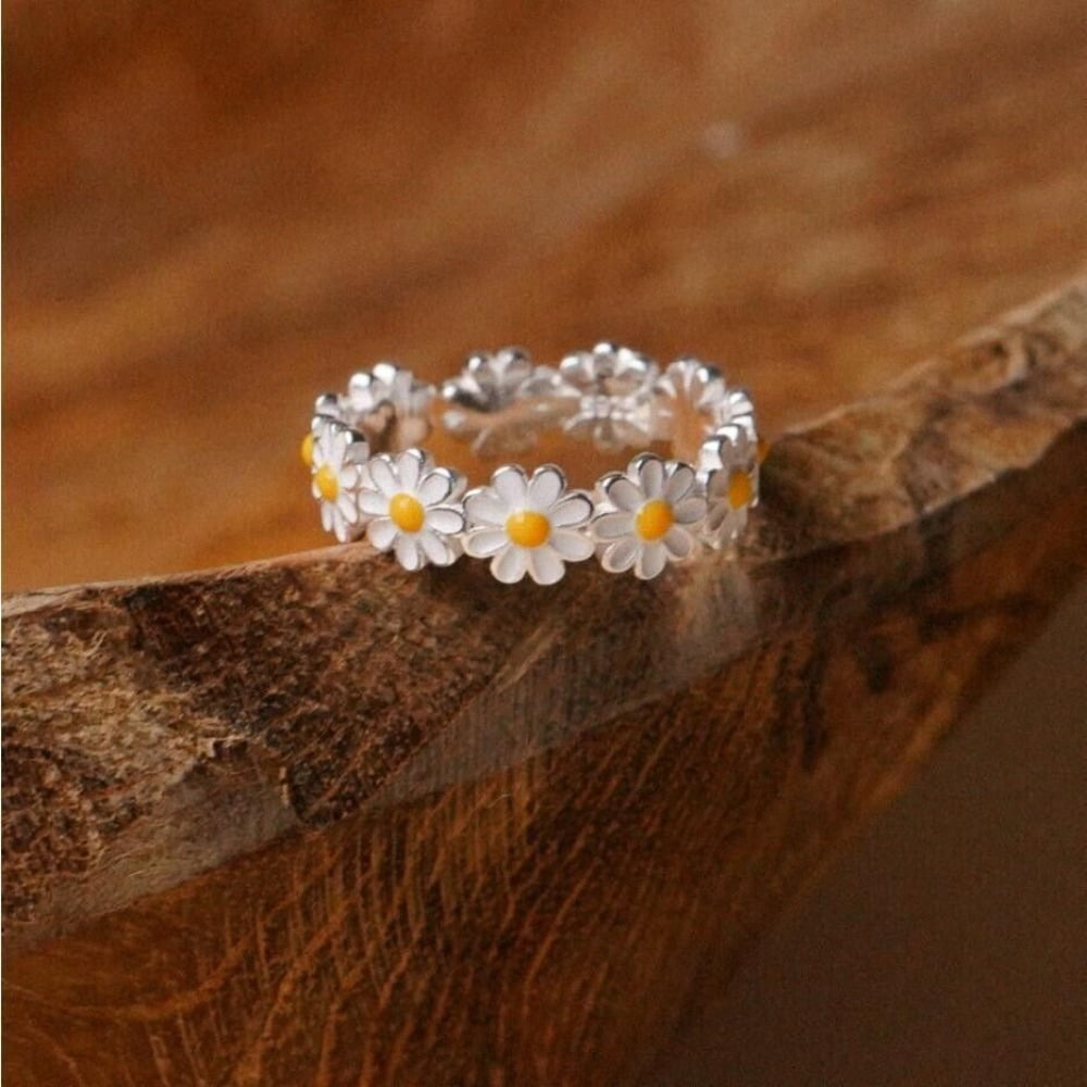 Fashion Ring For Women.Daisy Flower Ring Resizable Dainty Fashion Ring Women Gifts - Walmart.com