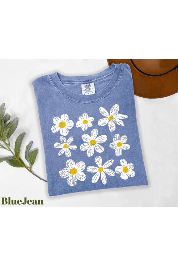 Daisy Flower Shirt, Wildflowers Shirt, Cottagecore Floral Tee, Botanical Shirt, Nature Tee, April Birth Flower Gift