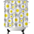 thumbnail image 1 of Daisy Flower Shower Curtain Yellow Floral Curtains for Bathroom Yellow and Grey Bathroom Decor Hooks Included 72"X72" (Yellow), 1 of 4