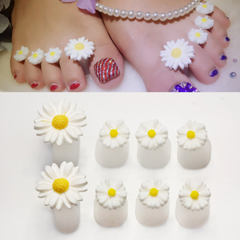 Daisy Flower Silicone Toe Separators Toe Spacers Pedicures Nail Art