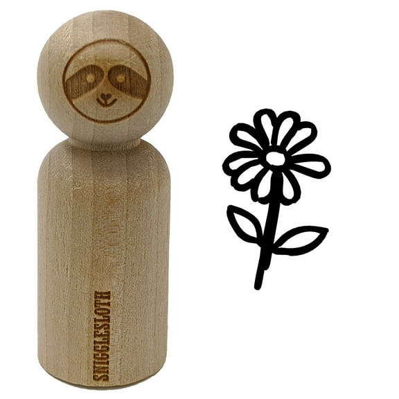 Daisy Flower Sketch Rubber Stamp for Scrapbooking Crafting Stamping - Small 3/4 Inch