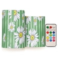 thumbnail image 1 of Daisy Flower on Stripe 2 PCS LED Flickering Flameless Candles with Remote Control Realistic 3D Wick Window Candles Sets for Wedding Table Home Decoration Gifts, 1 of 7