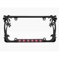 thumbnail image 1 of Daisy Flower Style Palm Tree Metal License Plate Frame Personalized/Car Accessories Car Tag Holder Cover (Black/D.Pink), 1 of 2