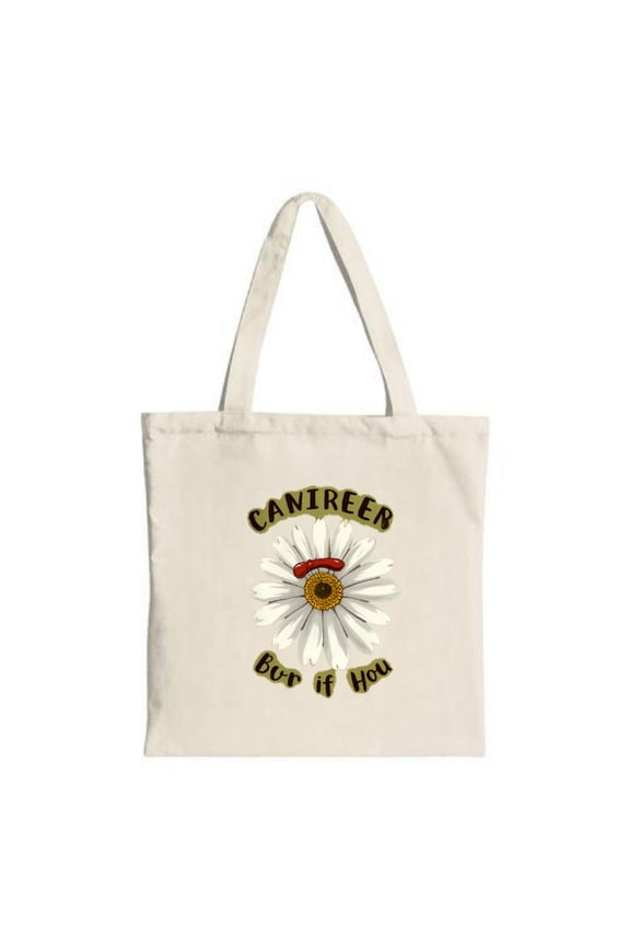 Daisy Flower Tote Bag with Red Eco-Friendly Canvas Perfect for Shopping Travel & Parties Stylish & Multifunctional