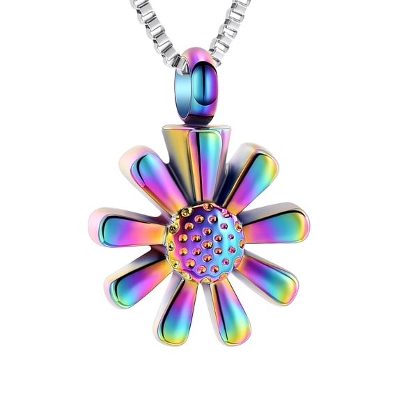 Daisy Flower Urn Necklace for Ashes for Women Pendant Keepsake for Ashes Memory Cremation Jewelry Urn Necklace Jewelry for Women