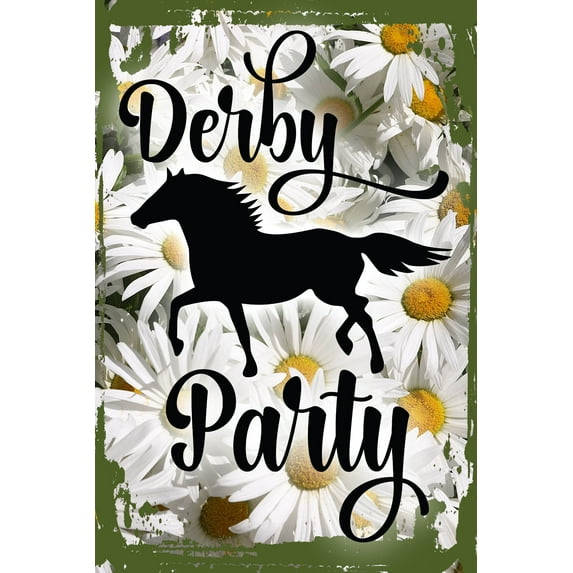 Daisy Flower Wall Art Derby party horse training race bet track equestrian Tin Wall Sign 8 x 12 Decor Funny Gift