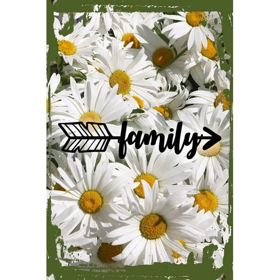 Daisy Flower Wall Art Family Arrow Mothers Day Gift Home Wholesome Cute Font Tin Wall Sign 8 x 12 Decor Funny Gift