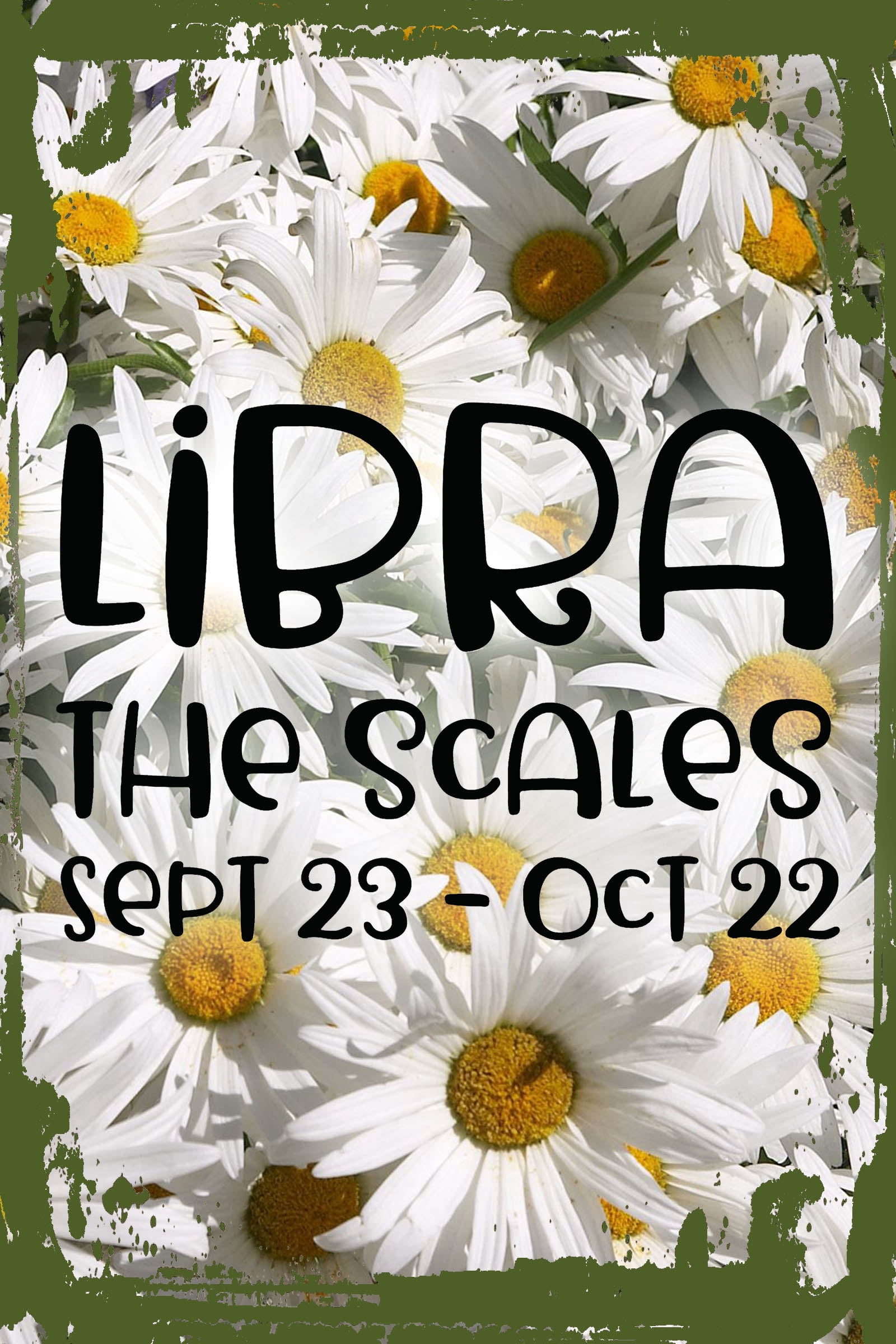 Daisy Flower Wall Art Libra The Scales Birthday Horoscope Astrology ...
