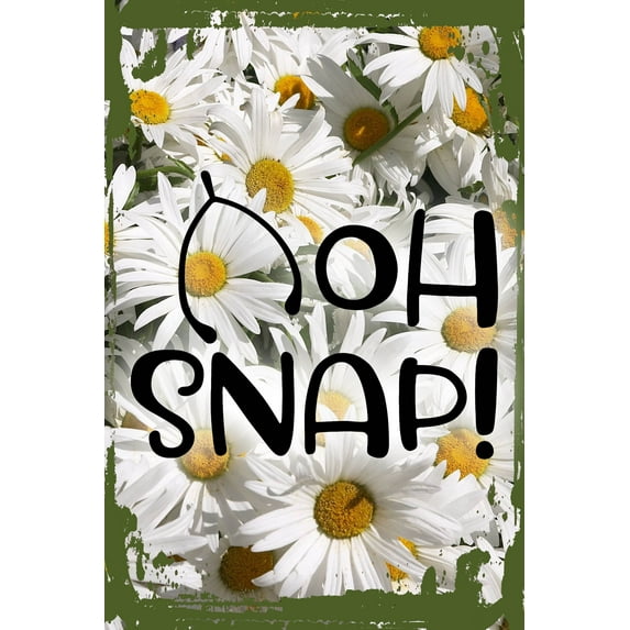 Daisy Flower Wall Art Oh snap! wishbone funny thanksgiving food holiday tradition Tin Wall Sign 8 x 12 Decor Funny Gift