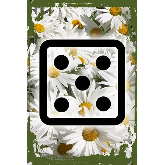 Daisy Flower Wall Art Side five dice game bunco casino gambling bet fun Tin Wall Sign 8 x 12 Decor Funny Gift