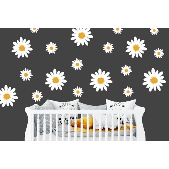 StickersForLife Set of 39 Daisy Vinyl Wall Decals, Peel and Stick, for All Ages se221