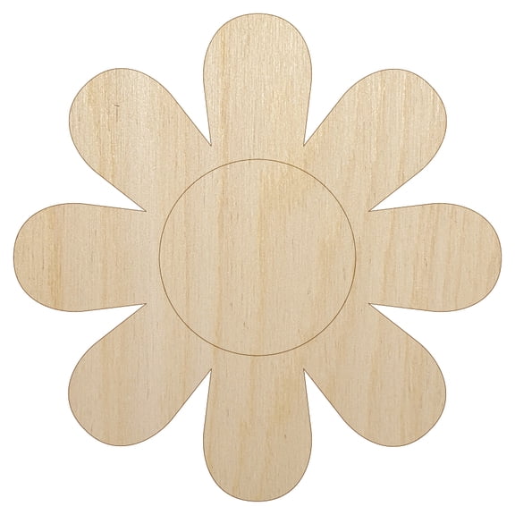 Daisy Flower Wood Shape Unfinished Piece Cutout Craft DIY Projects - 6.25 Inch Size - 1/4 Inch Thick