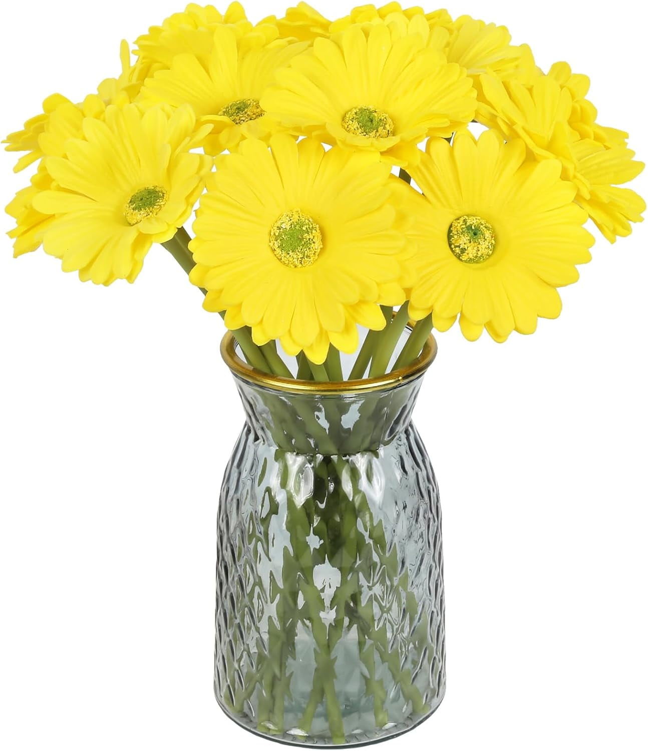 Daisy Flowers Artificial,20PCS Yellow Gerbera Daisy Artificial Flowers Fake Daisies for Wedding Party Office Home Decorations(Yellow)