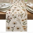 thumbnail image 1 of Daisy Flowers Cotton Linen Table Runner Spring Wildflowers Dining Table Runners for Home Decor Party Dining Room Restaurant Kitchen 13" x 108", 1 of 8