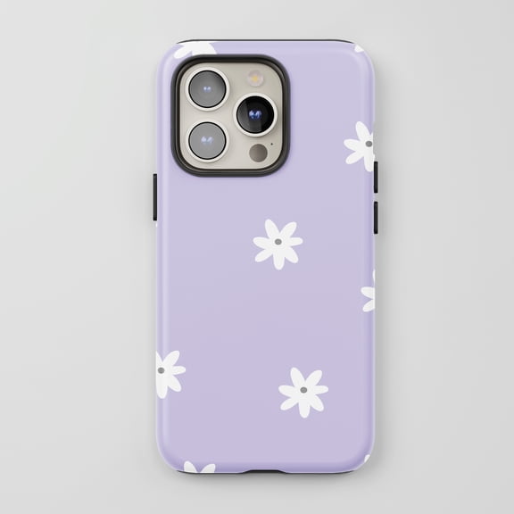 Daisy Flowers For All iPhone Series Protective Phone Case Floral Lavender Purple