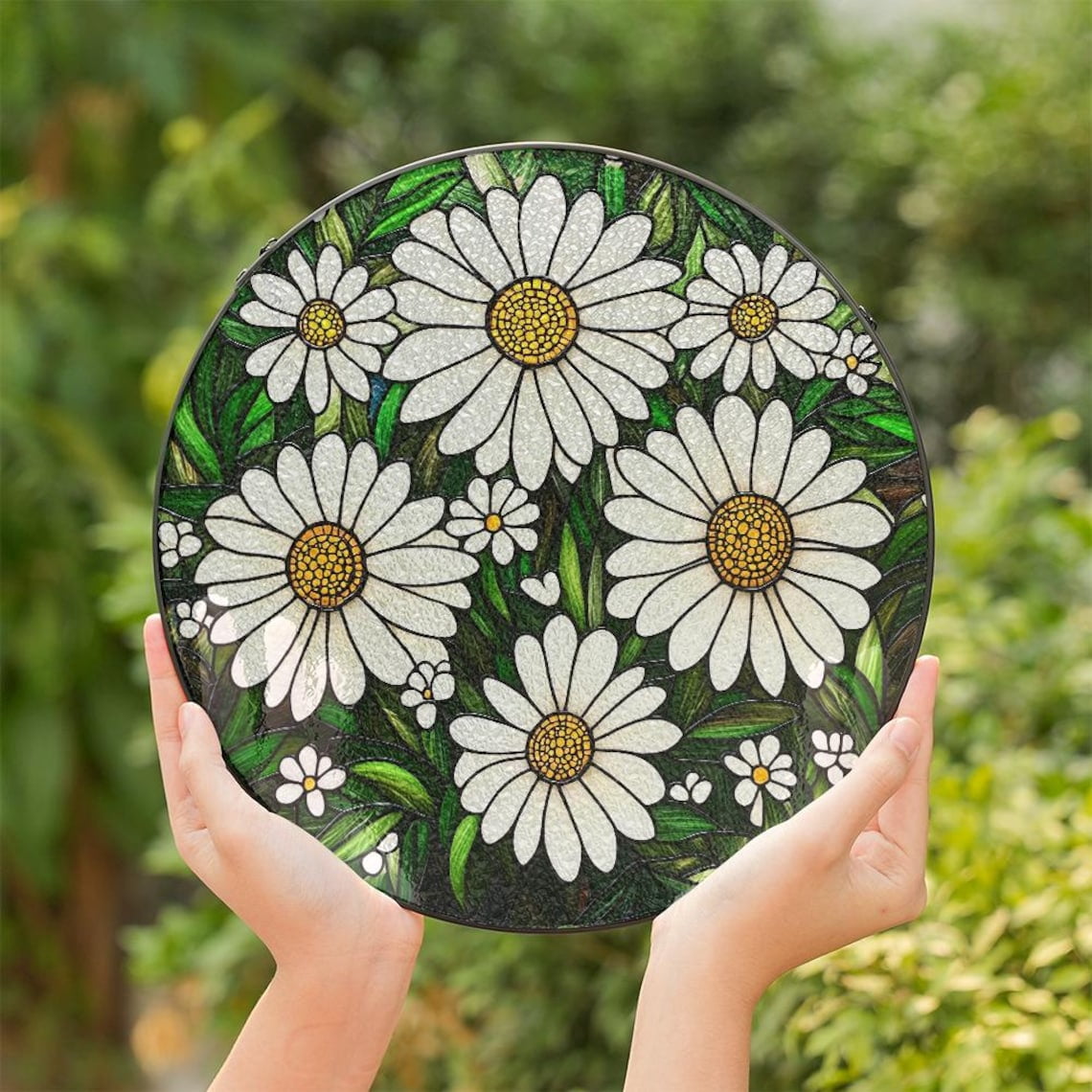 Daisy Flowers Glass Suncatcher, Daisy Floral Windows Hanging, April ...