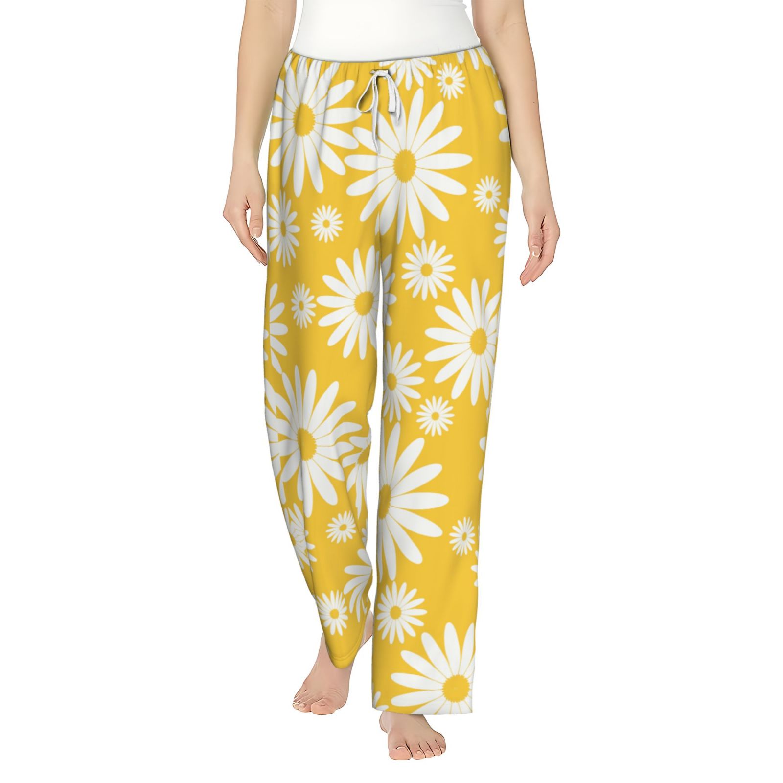 Daisy Flowers Pajama Pants Women'S Wide Leg Casual Pant Comfy ...