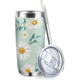 thumbnail image 1 of Daisy Flowers Tumbler with Lid and Straw, Floral Stainless Steel Travel Coffee Cup, Birthday Mug Gifts for Women Daisy Lovers, 20oz Spring Summer Double Wall Vacuum Insulated Tumbler, 1 of 6
