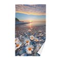 thumbnail image 1 of Daisy Flowers on Beach Cotton Face Towels Soft Hand Towel Absorbent Bathroom Towel for Kitchen Hotel Decoration, 1 of 7
