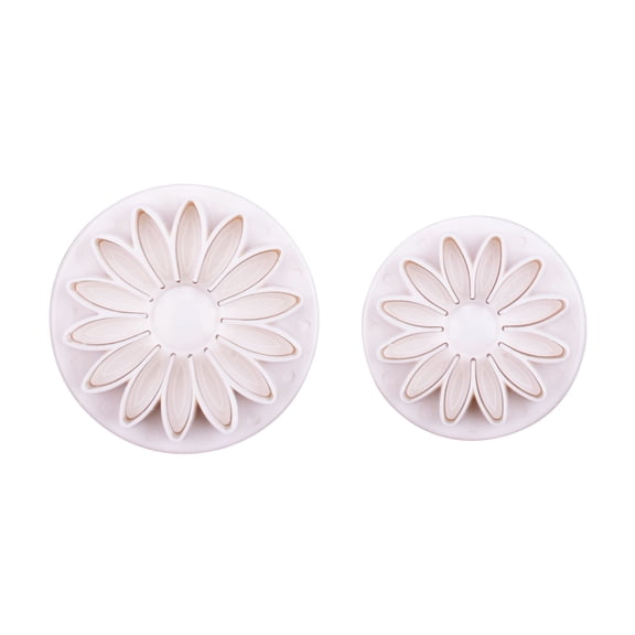 Daisy Fondant Plunger Cutters by Celebrate It 2.75"x2.25" ABS Plastic Flower Cutters for Cakes & Pastries - 6 Pack