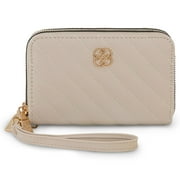 Daisy Fuentes Diagonally Quilted Compact Wallet for Women, Birch