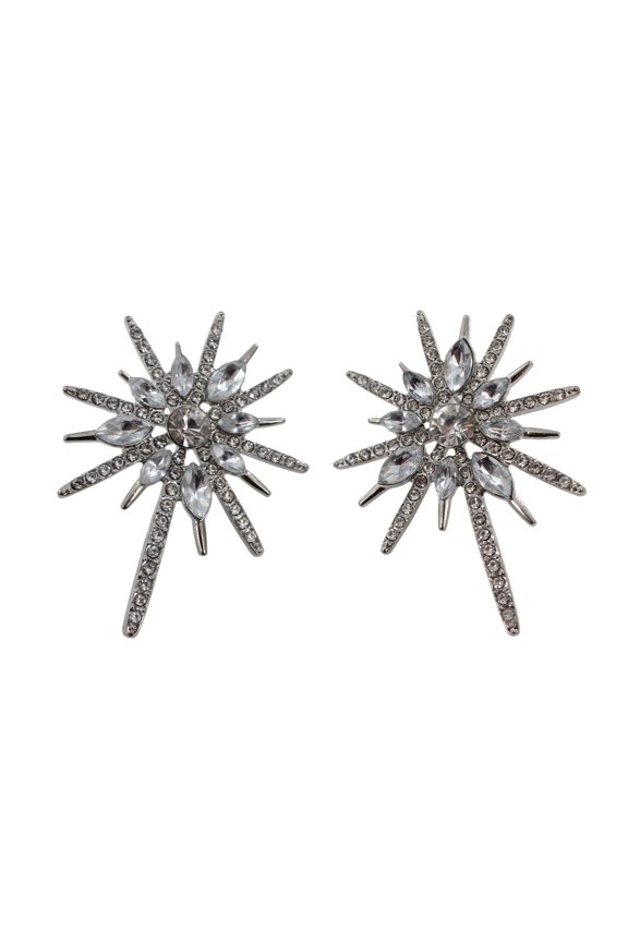Silver Rhinestone Luxury Post Earrings