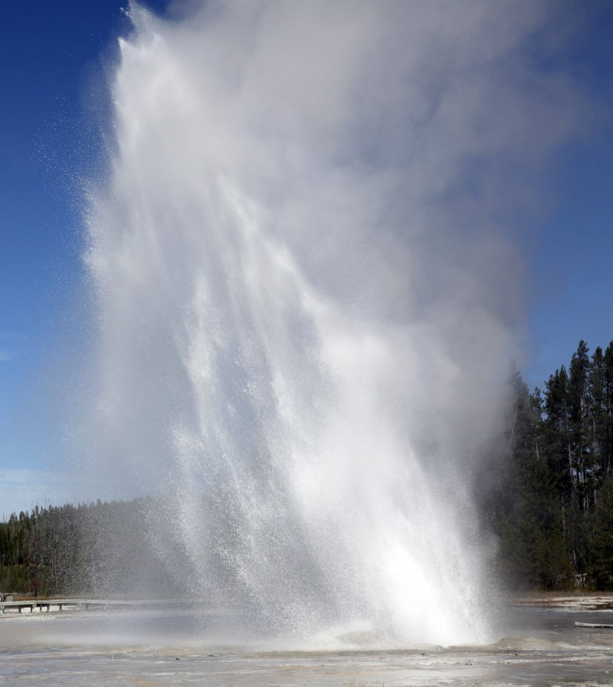 Daisy Geyser erupting Upper Geyser Basin geothermal area Yellowstone National Park Canvas Art - Richard RoscoeStocktrek Images (27 x 30)