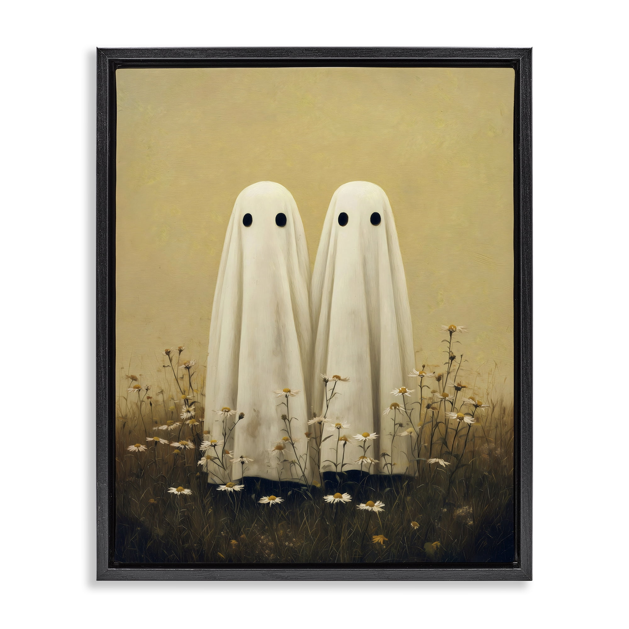 Daisy Ghost Couple Black Framed Floater Canvas Wall Art, design by Arlington Prints