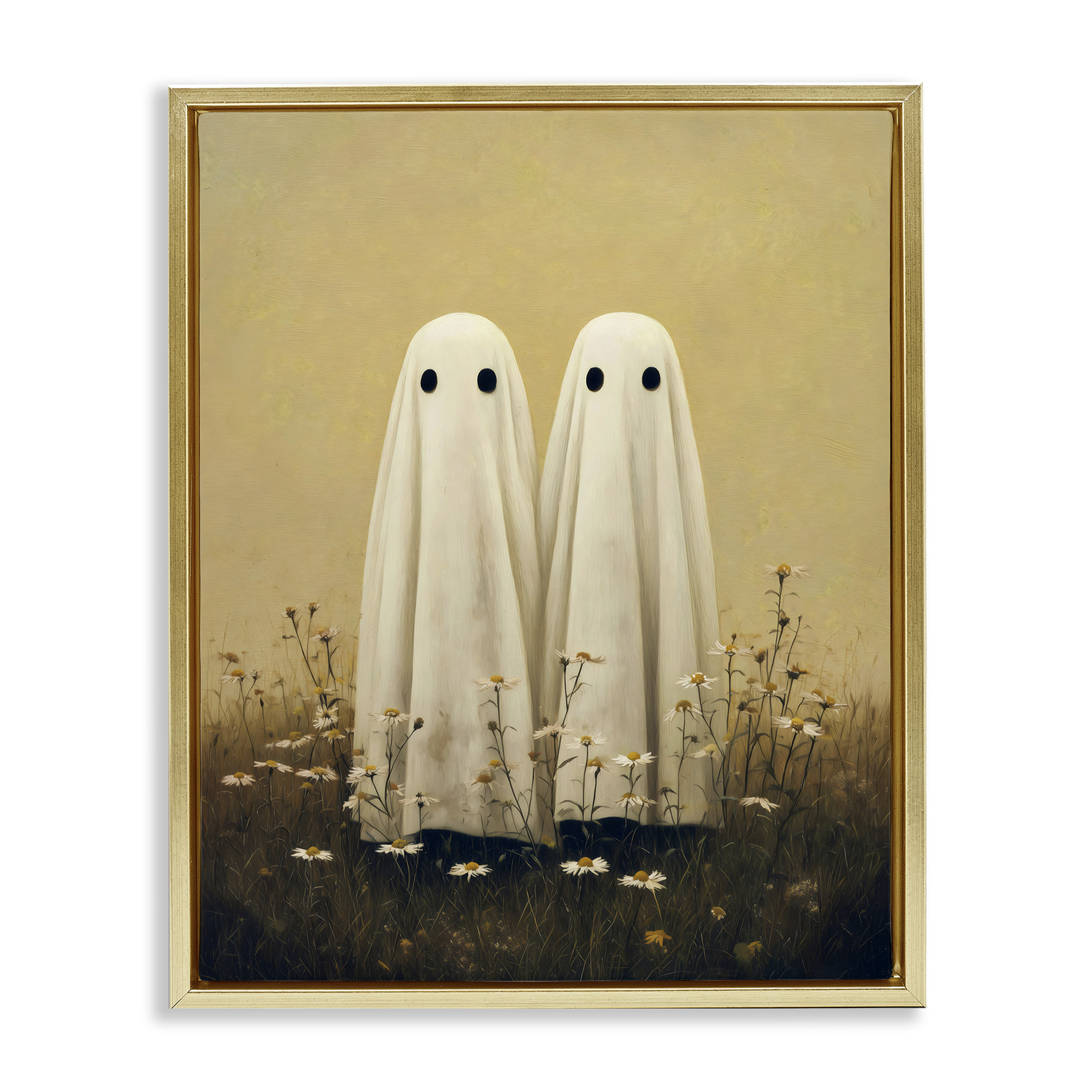 Daisy Ghost Couple Gold Framed Floater Canvas Wall Art, design by Arlington Prints