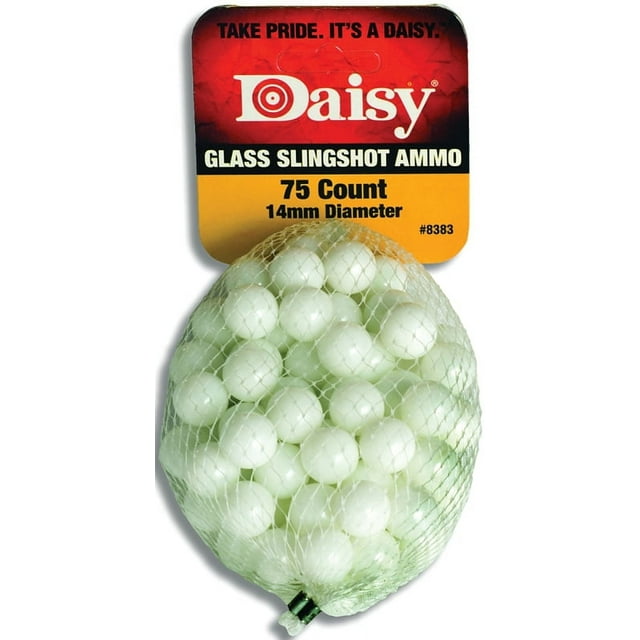 Daisy Glass Slingshot Marble, 0.5in. Diameter, 100ct. Sling Shot Ammunition