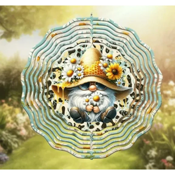 Daisy Gnome 10" Wind Spinner Handmade