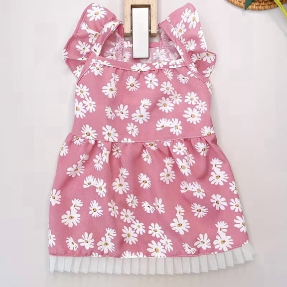 Daisy Graphic Pet Dress for Dogs Cats Summer Party Loungewear