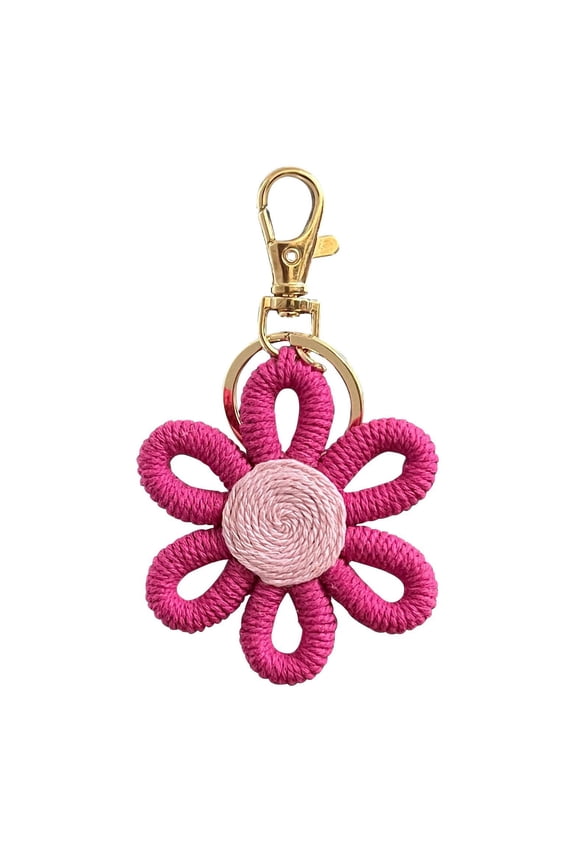 Daisy Groovy Party Favors Boho Woven Macrame Groovy Flowers Keychains Daisy Keychain for Boho Themed Birthday Carnival Party Return Gift