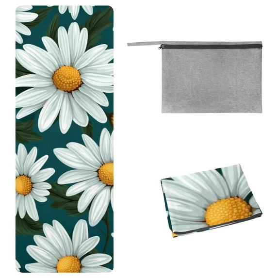 Daisy Gym Towel with Storage Bag, 72.8"x26.8", Suitable for Yoga, Pilates, Fitness, Yoga Blanket, Yoga Towels, Yoga Mat Towel