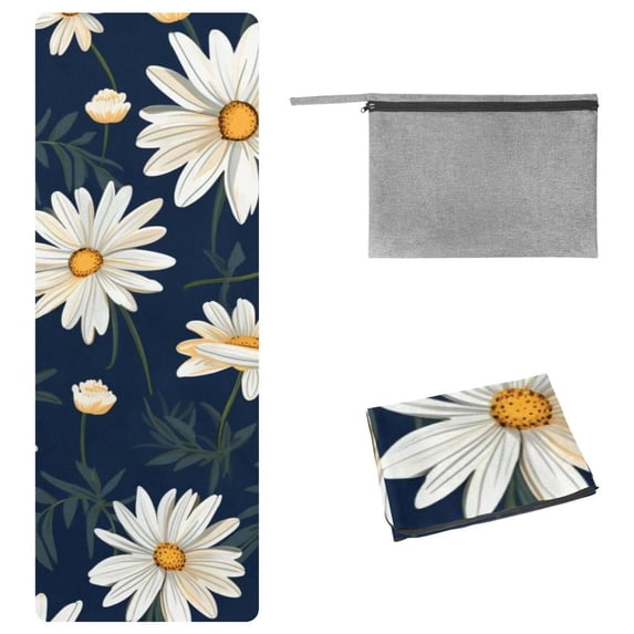 Daisy Gym Towel with Storage Bag, 72.8"x26.8", Suitable for Yoga, Pilates, Fitness, etc. - Hot Yoga Towel, Yoga Blanket Included