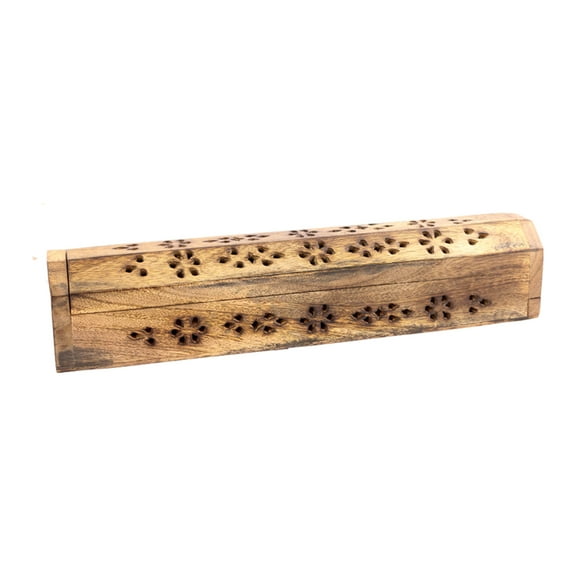 Daisy Hand Carved Incense Wooden Coffin Box