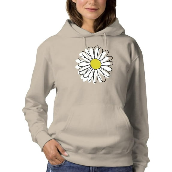 Daisy Hand Drawn Doodle Hoodie Women -Image by Shutterstock, Female Medium