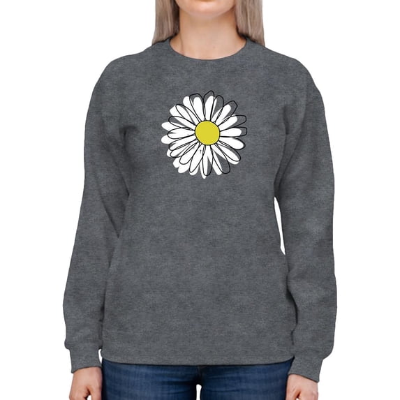 Daisy Hand Drawn Doodle Sweatshirt Women -Image by Shutterstock, Female 3X-Large