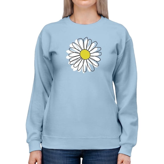 Daisy Hand Drawn Doodle Sweatshirt Women - Women Sweatshirt, Small