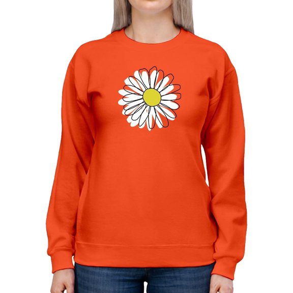 Daisy Hand Drawn Doodle Sweatshirt Women -Image by Shutterstock, Female Small