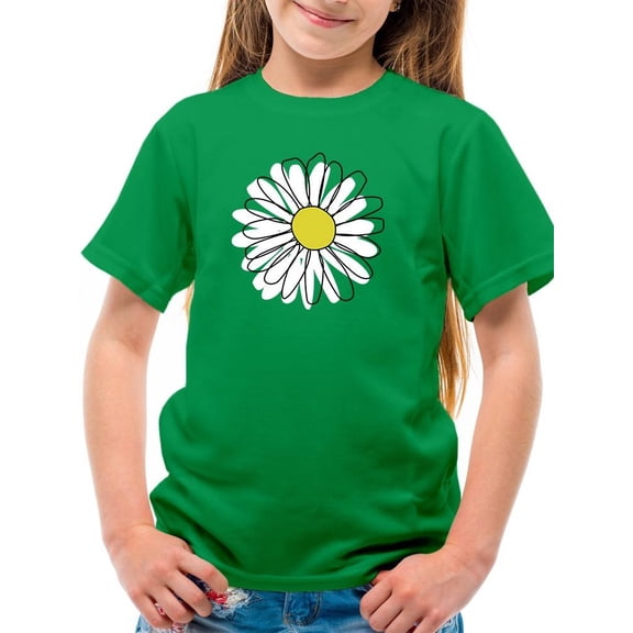 Daisy Hand Drawn Doodle T-Shirt Juniors -Image by Shutterstock,  Small