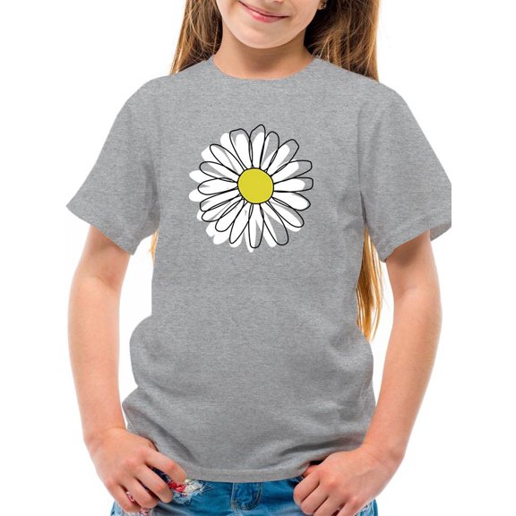 Daisy Hand Drawn Doodle T-Shirt Juniors -Image by Shutterstock,  Small