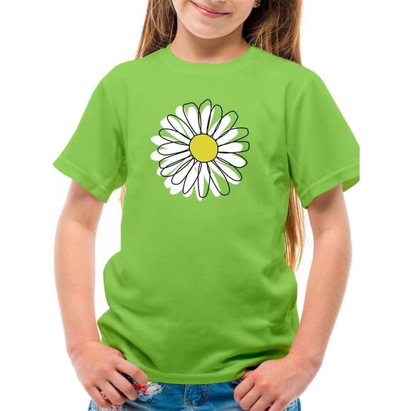 Daisy Hand Drawn Doodle T-Shirt Juniors -Image by Shutterstock, Small