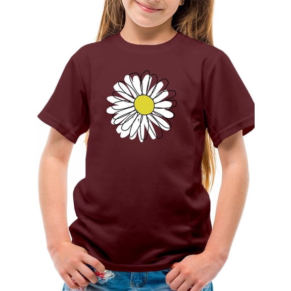 Daisy Hand Drawn Doodle T-Shirt Juniors -Image by Shutterstock,  x-Large