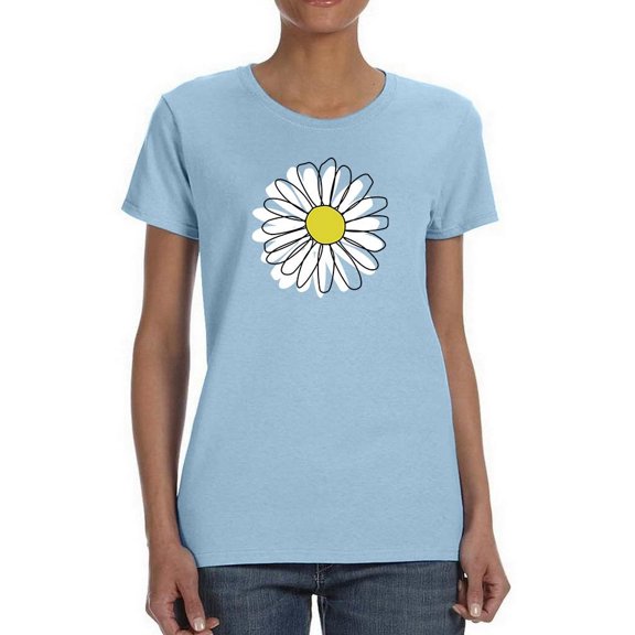 Daisy Hand Drawn Doodle T-Shirt Women -Image by Shutterstock, Female Small
