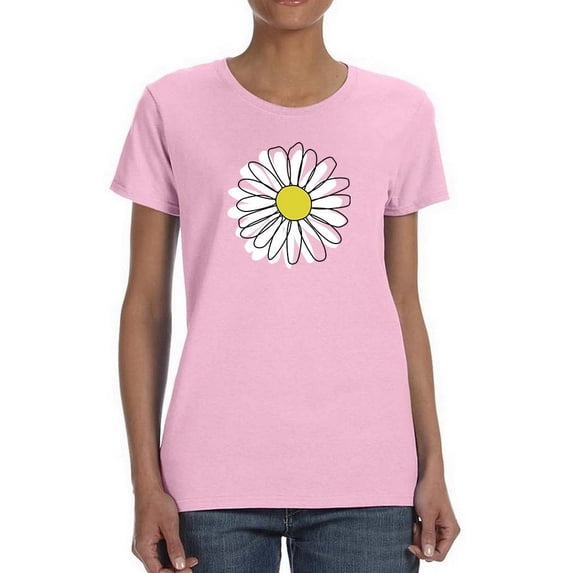 Daisy Hand Drawn Doodle T-Shirt Women -Image by Shutterstock, Female XX-Large