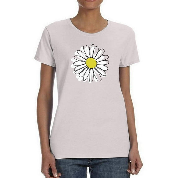Daisy Hand Drawn Doodle T-Shirt Women -Image by Shutterstock, Female x-Large