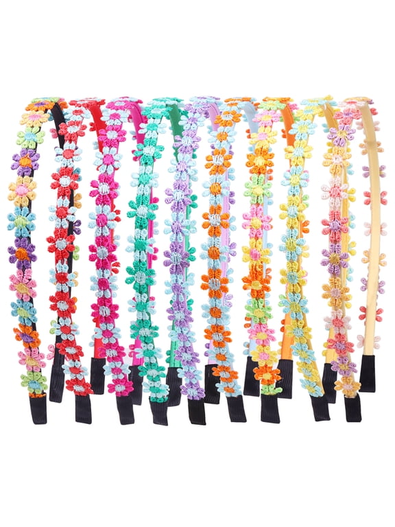 Daisy Headband Embroidery Flower Hair Bands Cute Flowers Hair Accessories for Women Girls Summer Birthday Party Supplies